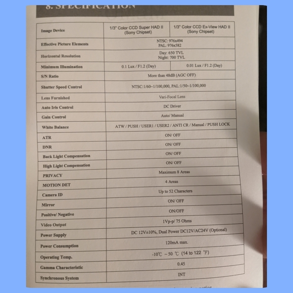 Enhanced EFFIO-E on screen display, done CCD camera Sony 1/3" color Super HAD ll - Picture 4 of 9